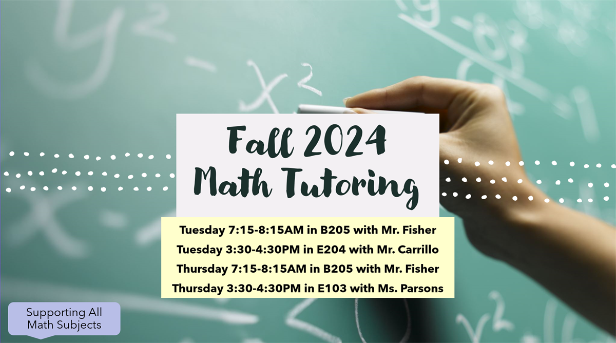 Schedule for Math Tutoring